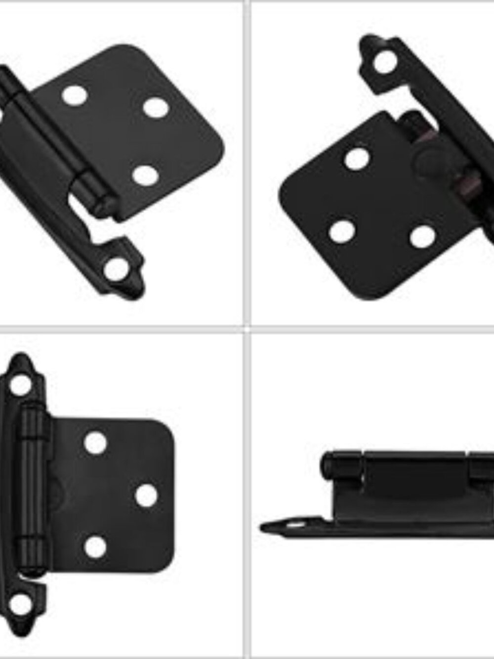 40 Pack homdiy 1/2”Overlay Cabinet Hinges Matte Black Kitchen Cabinet Hinges